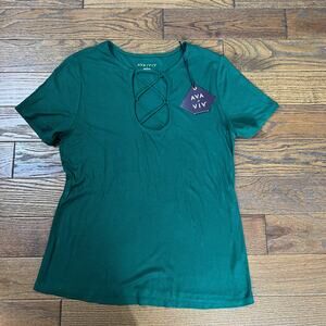 NWT Ava & Viv Green Stretch Top Size 1X